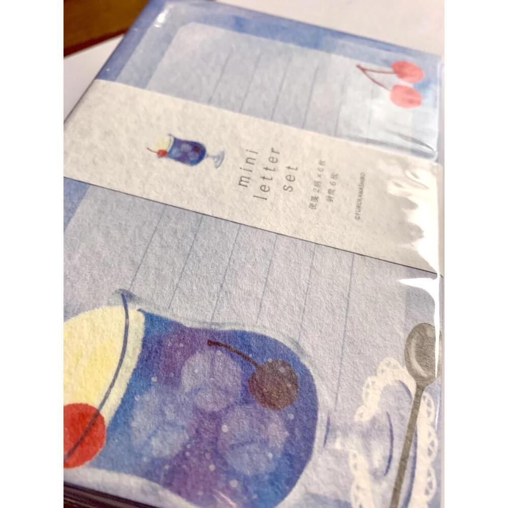 Furukawashiko Cream Soda Letter Sets, Textured Washi Paper Kawaii Stationery - Picture 7 of 10